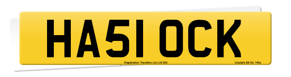 Registration number HA51 OCK